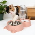 thumbnail image 6 of SHENGXINY Stainless Steel Cat Food Bowl and Water Bowl Set - 2 in 1 Automatic Gravity Water Dispenser, Leakproof Clean Feeder for Small Medium Dogs & Cats Pink 13.78x6.1x9.84in, 6 of 6