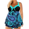 thumbnail image 2 of Gvmfive Women Plus Size Two Pieces Bathing Suit Gradient Print Tankini Top with Boyshorts Swimsuit Swimwear, 2 of 7