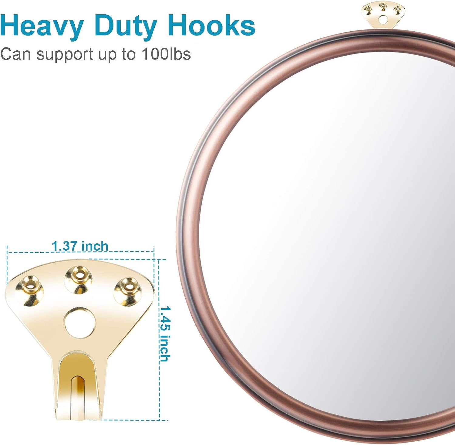 Heavy Duty Picture Hangers with Nails, Professional Picture Hanging Hooks, Premium Hanging Hardware for Clock, Mirror, House Decoration