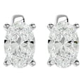 thumbnail image 2 of SuperJeweler 1 Carat Oval Shape Moissanite Stud Earrings in Platinum for Women, 2 of 6