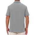 thumbnail image 3 of CAMISAS DE HOMBRE CORTA MANGA BOTÓN PLAYA VERANO CUELLO PUNTA 2XL GRIS DÍA DEL PADRE INSPIRAR CHIC, 3 of 6