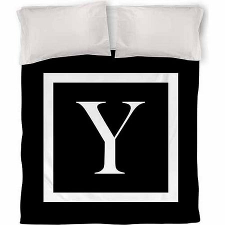 IDGClassic Block Monogram Duvet Cover, Black
