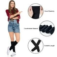 thumbnail image 3 of 3 Pairs Womens Cotton Knee High Socks, Causal Soild Stripe Tube Knee Socks, 3 of 7