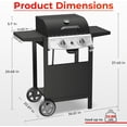 thumbnail image 4 of FREE VILLAGE 2-Burner Propane Gas BBQ Grill,20000 BTU Stainless Steel Barbeque Grill with Side Shelves and Wheels,Portable Outdoor Grill for Patio,Backyard,Garden,Camping Cooking, 4 of 11