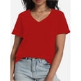 thumbnail image 4 of Womens T Shirts V-Neck Short Sleeve Summer Tops Casual Basic Tees Trendy, 4 of 5