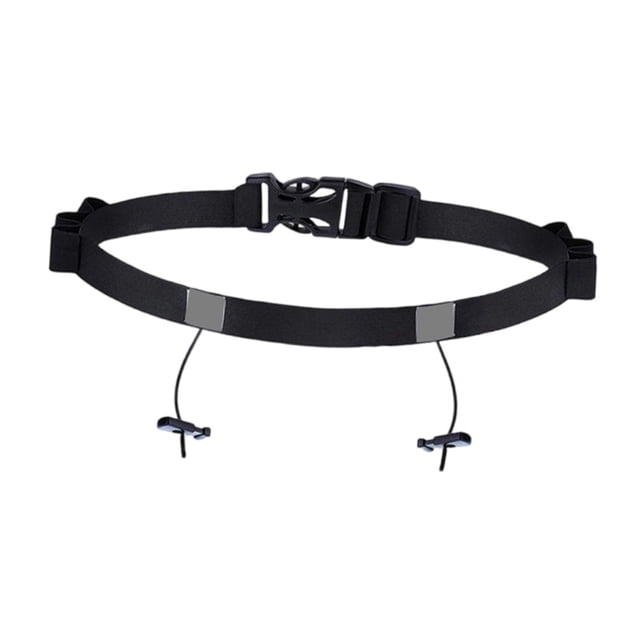 Quzzie Race Number Belt with Adjustable Closure And 6 Loops for Carrying Nutrition. Reflective Polyester Sports Belt. Comfortable And Secure for Racers. Black