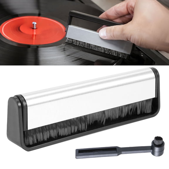 EEEkit 2-in-1 Vinyl Record and Stylus Cleaning Brush, Anti-Static Record Brush and Needle Cleaner Fit for LP Turntable
