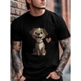 thumbnail image 3 of Men's T-Shirt,Short Sleeve Tee Shirt Casual Tops Cartoon Dog Love Heart Crew Neck T Shirts for Men, 3 of 8