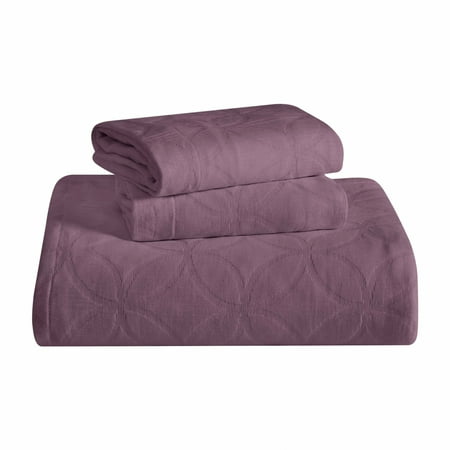 Superior 3-Piece Serenity Cotton Matelasse Lilac Bedspread Set, King