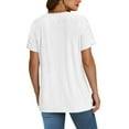 thumbnail image 3 of Jalioing Summer V Neck Tops Women's Eyelet Short Sleeve Tunic Blouses Trendy Casual Work Shirts Clothes, 3 of 7