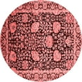 thumbnail image 1 of Ahgly Company Indoor Round Oriental Red Industrial Area Rugs, 3' Round, 1 of 4