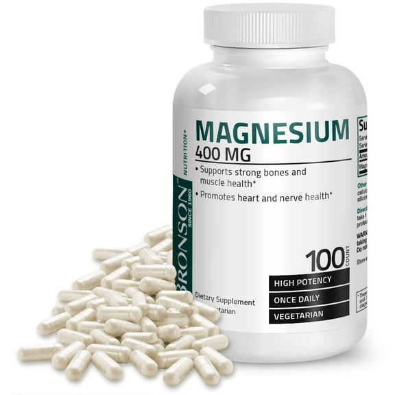 Bronson Magnesium 400 mg, 100 Vegetarian Capsules