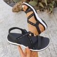 thumbnail image 6 of Eltusu Women's Flat Sandals, Ankle Strap Open Toe No Slip PU Summer Shoes Black Size 7.5, 6 of 9