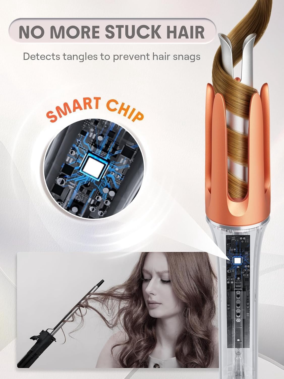 VoluVibe Automatic Curling Iron 1 inch with 3 Temperatures Fast Heating, 2-Way Rotation, Automatic Shut-Off, Anti-Scald, Anti-Tangle Rotating for Hair Styling