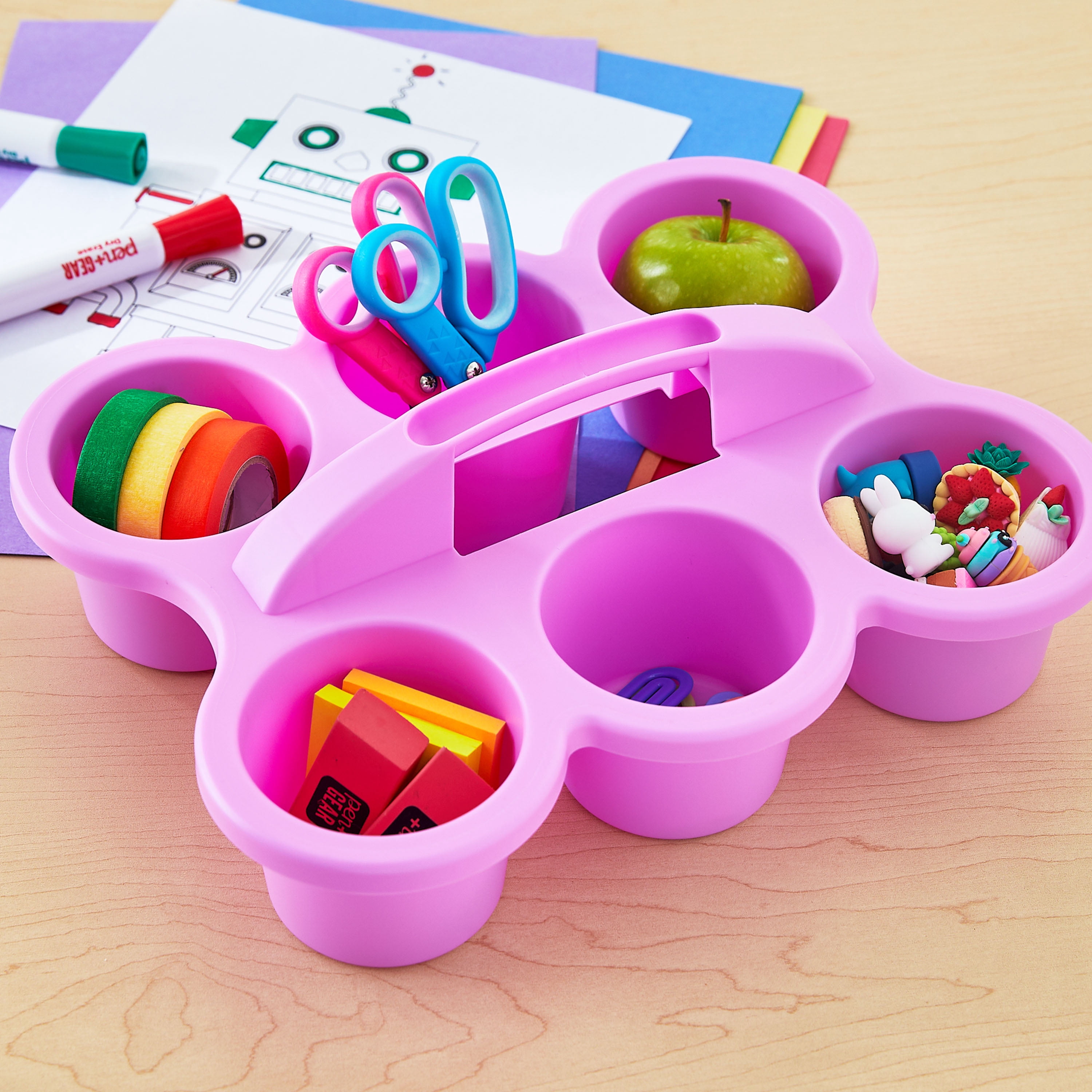 Pen+Gear Plastic Cup Caddy, Desktop Craft and Hobby Organizer, Violet Glow, 1-pack