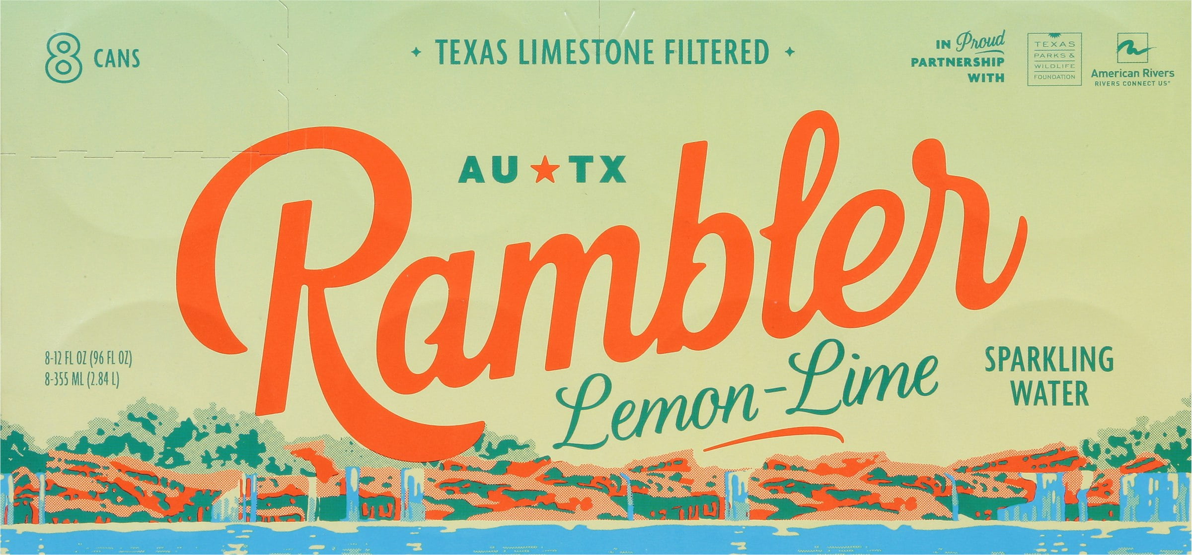(Pack Of 3) Rambler Lemon Lime Sparkling Water 8 Pack 96 Fl Oz