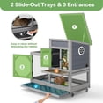 thumbnail image 3 of COZIWOW Wooden Rabbit Hutch on Wheels 2-Tier Indoor Bunny Cage Cleaning Trays and Run Gray, 3 of 17
