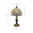 thumbnail image 7 of Tiffany Mini Table Lamp White Stained Glass Baroque Style Lavender LED Bulb Included Pull Chain Switch Bedroom Living Room 8"W14"H, 7 of 7