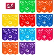 Fiesta Decorations Plastic Papel Picado (1 Pack) - 1 x 10 Large Panels / 16 Feet Long by Ole Rico