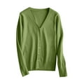 thumbnail image 3 of CHGBMOK Women's Button Down Crew Neck Long Sleeve Soft Knit Cardigan Sweaters, 3 of 8