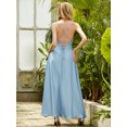 thumbnail image 2 of ANGEL FASHIONS Women Spaghetti strap V Neck A-line Prom Dress Medium, 2 of 7