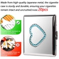 thumbnail image 4 of Fashion Blue Heart Decal Metal Cigarette Case 84 mm 3.34 inch Extra Large 20pcs Capacity,RFID Blocking Credit Card Wallet (Silver), 4 of 7