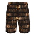thumbnail image 6 of Wukai Bookshelves Print Beach Trunks with Compression Liner Swimsuit Quick Dry Beach Sports Shorts with Pocket-Small, 6 of 8