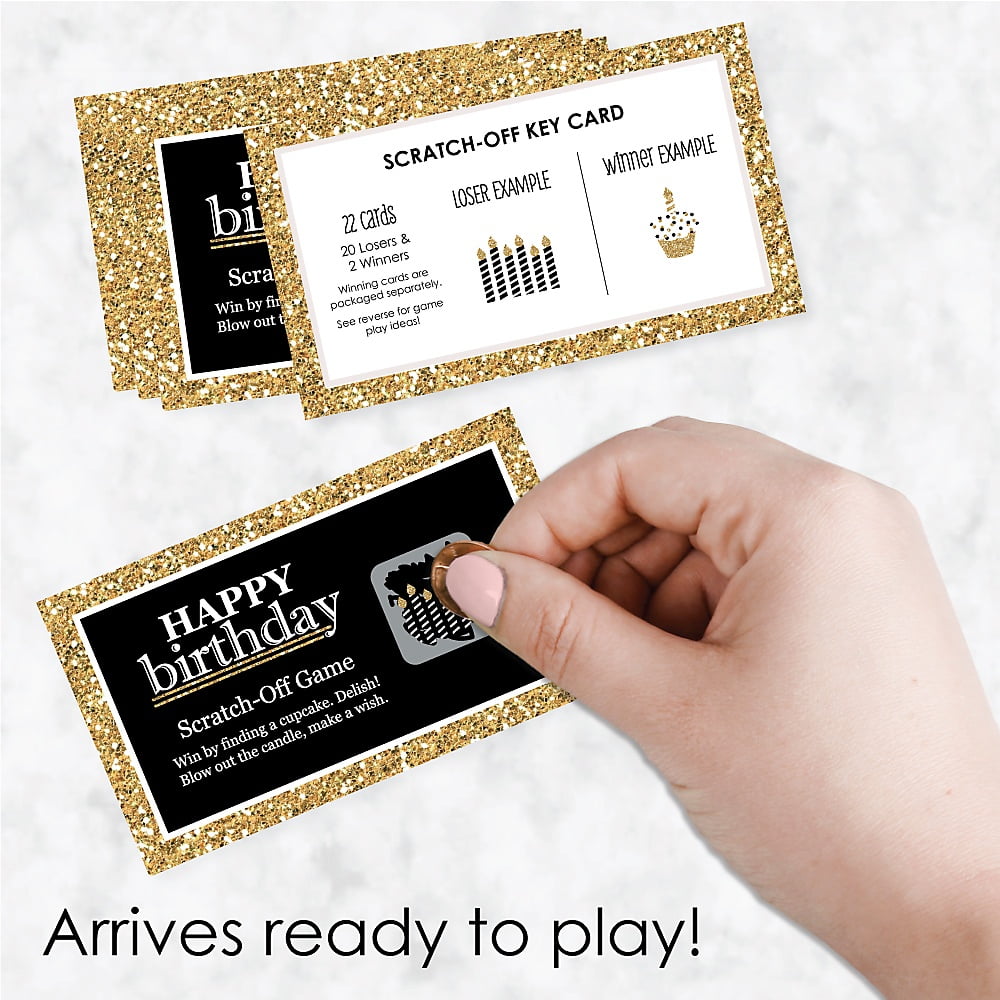Big Dot Of Happiness Boy 18th Birthday Scratch-Off Game Cards – 22 Count Party Game With 2 Winners