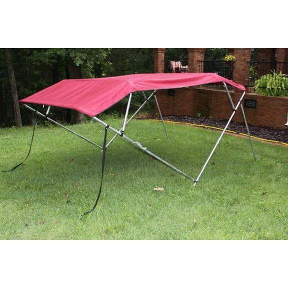 BURGUNDY Vortex Pontoon / Deck Boat 4 Bow Bimini Top 10' Long, 97-103" Wide, 54" High, Complete Kit, Frame, Canopy, and Hardware (FAST SHIPPING - 1 TO 4 BUSINESS DAY DELIVERY)