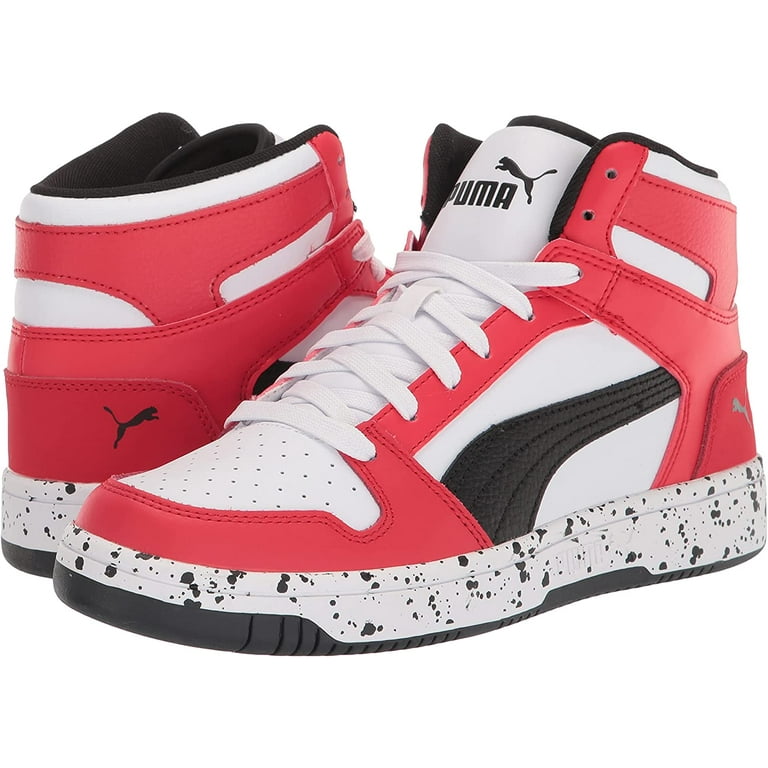 PUMA Mens Rebound Layup Sneaker 12 Puma White-puma Black-high Risk Red