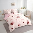 thumbnail image 3 of Castle Fairy Kawaii Cherry Bow 7-Piece Bedding Comforter Set for Girls Women Teens,Dreamy Princess King Bedding Sets,Cute Bowknot Ultra Soft Bed Sheets,Ultra Soft Home Decor, 3 of 8