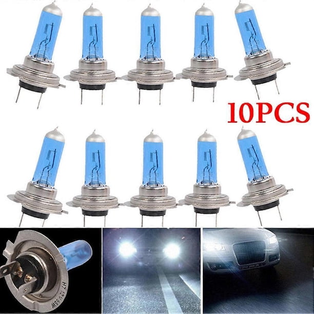 10pcs Halogen Bulbs Super Bright H7 12V 55W Xenon White 6000K Halogen Car Headlights Lamp Bulbs Car Light Parking Lights