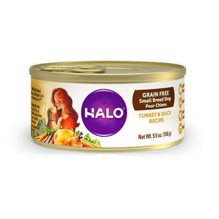 (12 pack) Halo Small Breed - Grain Free Turkey & Duck Recipe 5.5 (Best Senior Dog Food Small Breeds)
