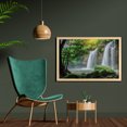 thumbnail image 2 of Waterfall Wall Art with Frame, Cascade Stream in Exotic North National Park Paradise Nature Surreal Print, Printed Fabric Poster for Bathroom Living Room, 35" x 23", White Green, by Ambesonne, 2 of 2