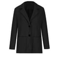thumbnail image 3 of Aboser Women Elegant Wool Coats Notched Lapel Overcoat Winter Fashion Long Sleeve Blazer Jackets Single Breasted Jackets Business Office Peacoat, 3 of 5