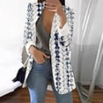 thumbnail image 2 of Blazer Décontracté pour Femme à Col en V, Veste de Loisir Imprimée, Tailleur Mode, Blouse à Simple Boutonnage, Manteau Mi-Long, Cardigan Ajusté à Boutons, 2 of 7
