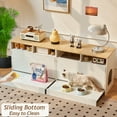 thumbnail image 4 of JanflyHome Litter Box Furniture for 2 Cats, 63" Cat Litter Box Enclosure TV Stand Cabinet with Power Outlet, Storage and Sliding Bottom Easy Clean, White, 4 of 13