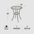 thumbnail image 3 of Open Box Four Seasons Courtyard 24" Wicker Modern Bistro Patio Table, Gray, 3 of 6