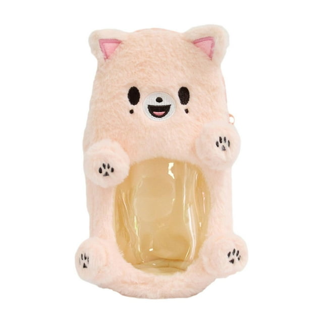 KLKCMS Plush Photocard Holder Hanging Decoration Unique Gift Small Doll Storage Bag Fox