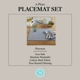 thumbnail image 6 of Martha Stewart Honeycomb Modern Farmhouse Reversible Fabric Placemat 4-Pack Set, Blue, 13"x17.5", 6 of 8