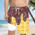thumbnail image 2 of BOBOGOJP Boys Swim Trunks with Compression Liner Casual Bathing Suit for Kids Swim Shorts 6-18 Years Coffee for Size 8-9 Years, 2 of 4