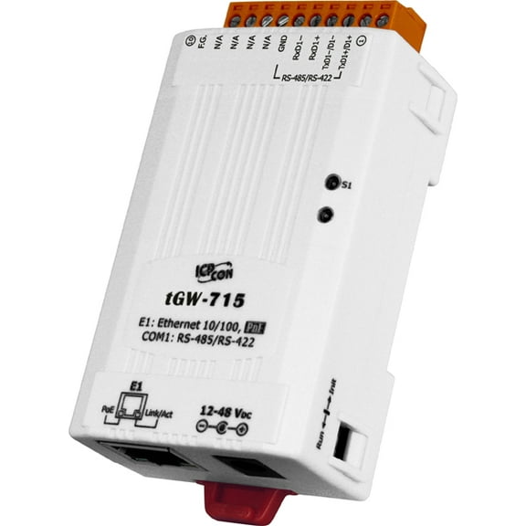 TGW-715 Modbus TCP to RTU Gateway with PoE and 1 RS-485/422 Port