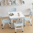 thumbnail image 2 of EDTara Kids Table and 4 Chairs Set with Graffiti Desktop, Height Adjustable Toddler Table and Chair Set with Storage Box & Non-Slip Legs, Perfect for Classroom, Kindergarten, Kids Room, 2 of 8