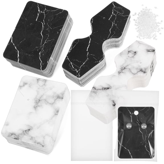 Masteelf Earring Cards for Selling Sturdy Paper Earring Display Cards with Precut Holes Assorted Color