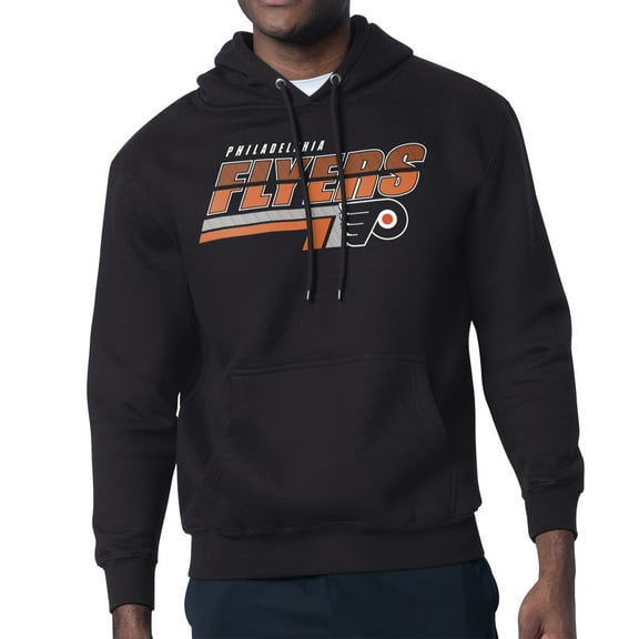 Men's Starter Black Philadelphia Flyers Logo Push Fleece Hoodie