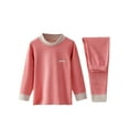 thumbnail image 2 of Yhong Thermal Underwear Set for Boys Girls Fleece Lined Sleepwear Long John Homewear Base Layer Top Pink 140, 2 of 5