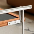 thumbnail image 5 of YINGYING Coffee Table, Retro Small Living Room Table, Rectangle Solid Wood   Center Table with Stainless Steel Frame Tea Table, 5 of 10