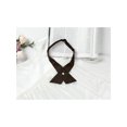 thumbnail image 3 of INSPIRE CHIC Unisex School Uniform Solid Adjustable Button Criss-Cross Bow Tie Coffee One Size, 3 of 6