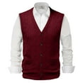 thumbnail image 2 of nsendm Men's Sweater Vests,Men's Wool Blend Knit V-Neck Sweater Vest Sleeveless Pullover, 2 of 5