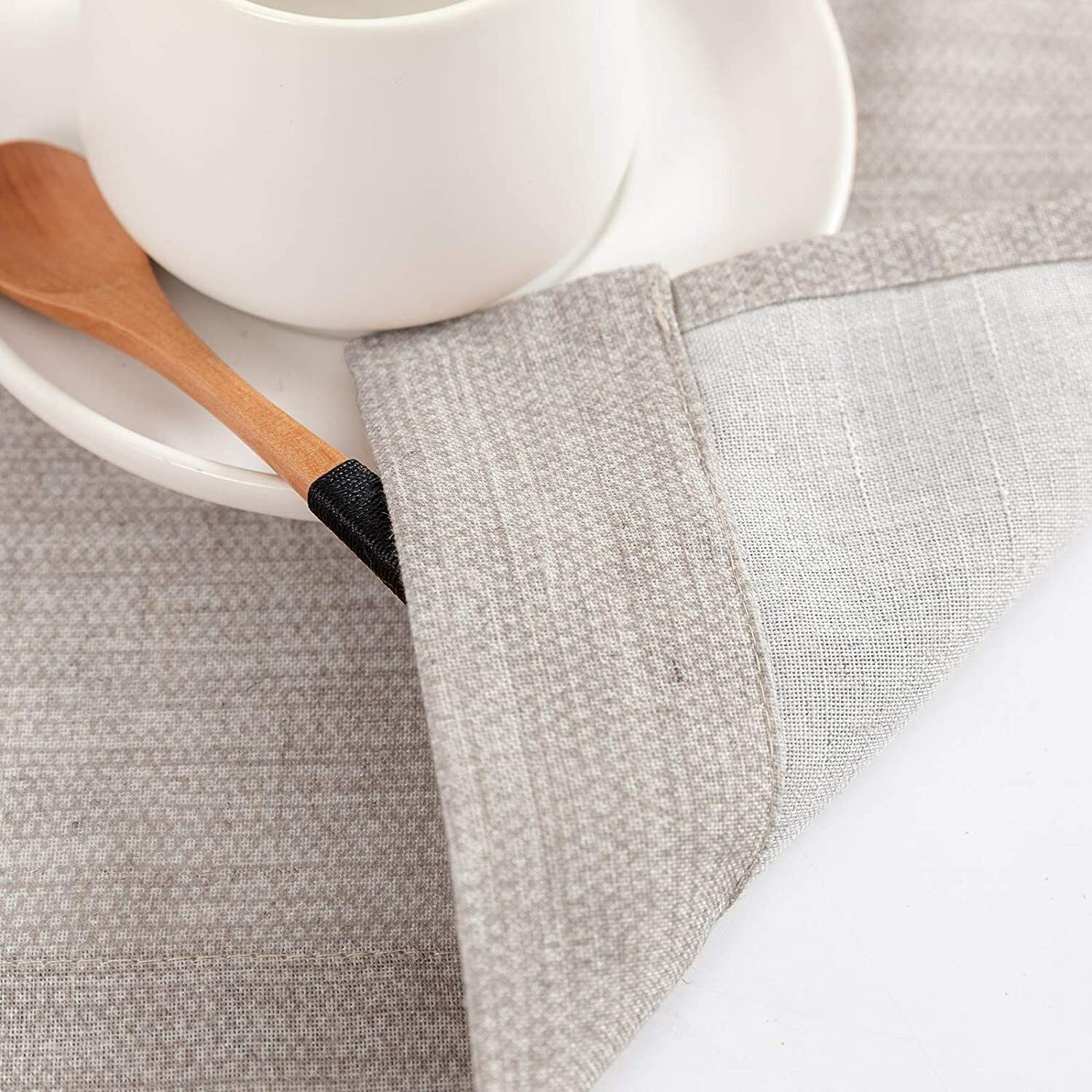 Linen Textured Short Curtains Kitchen Tiers Solid Color Cafe Drapes Rod Pocket